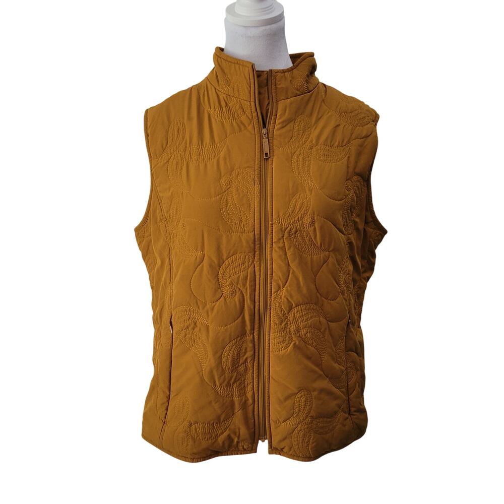 Pendleton Size L Golden Yellow Quilted Zip Vest Fall‎ Lightweight Casual Outdoor